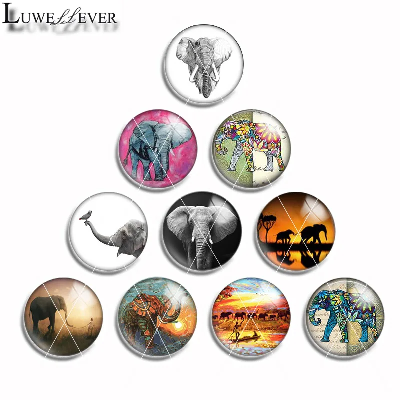 

10 мм, 12 мм, 14 мм, 16 мм, 20 мм, 25 мм, 466, 10 шт./лот, Loxodonta Mix, круглый стеклянный кабошон, ювелирный браслет, 18 мм