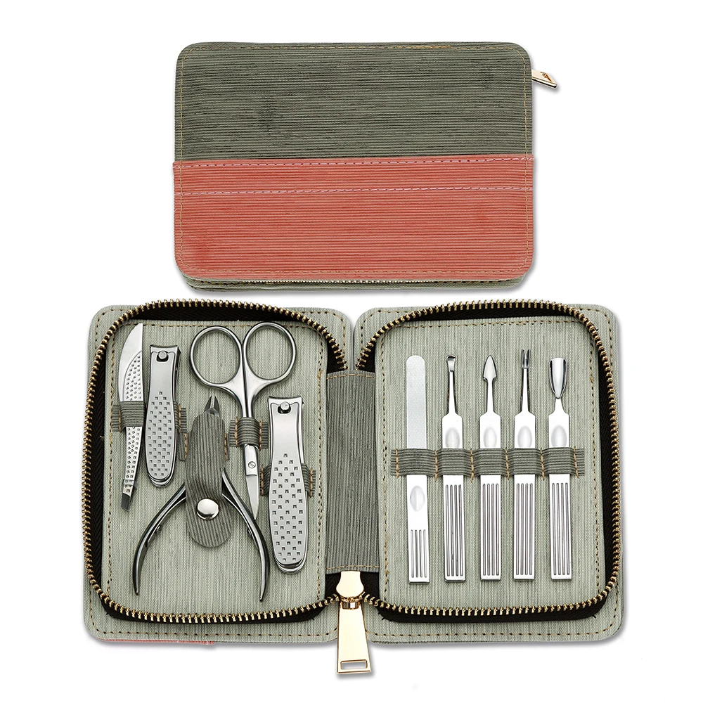 

10 Pcs Stainless Steel Nail Care Kit for Women Men Professional Manicure Pedicure Set Grooming Kit With Travel Case Perfect Gift