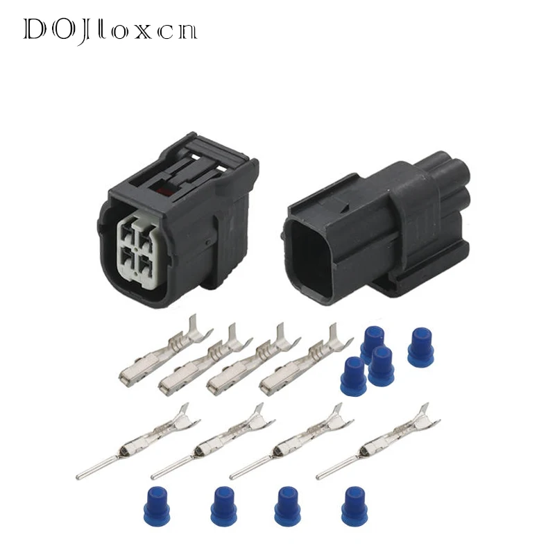 1/5/10/20/50 Sets 4 Pin 1.0mm Black Male Female Plug For Honda Oxygen Sensor Automobile Waterproof Connector 6188-4776 6189-7039