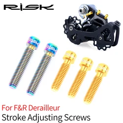 RISK Titanium Alloy M4x13.5 M4x20mm MTB Road Bike Bicycle Front & Rear Derailleur Stroke Adjusting Bolts Shift Adjustment Screw