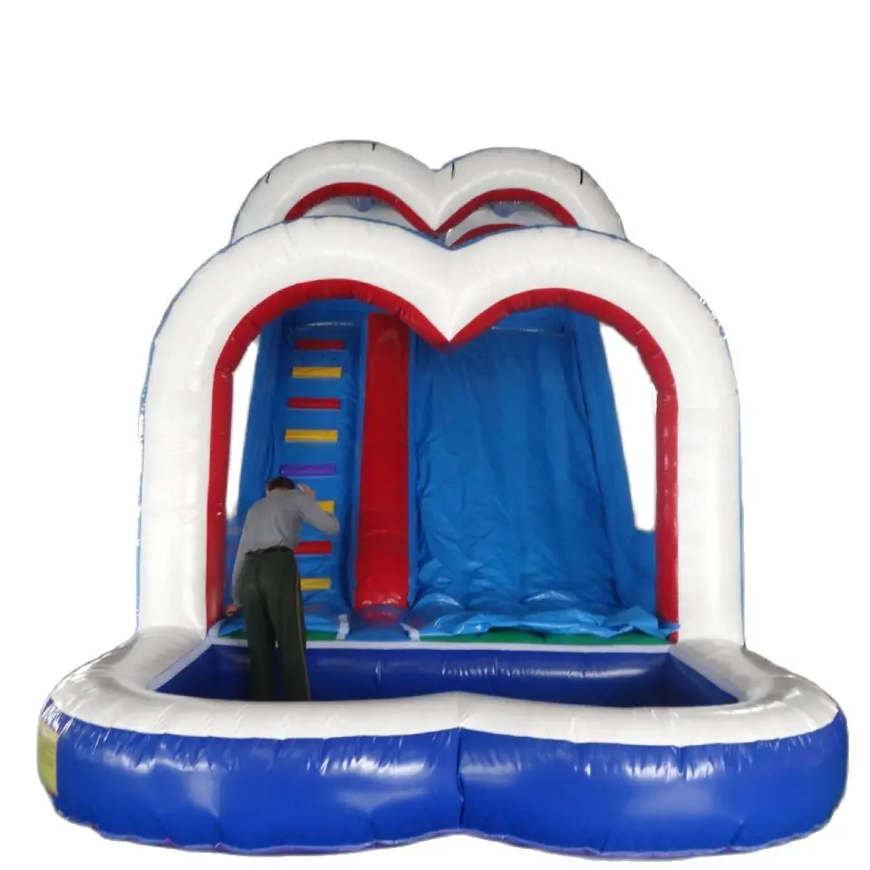 Latest design Inflatable Water Slide  with Pool  outdoor PVC Material Inflatable water slide with love