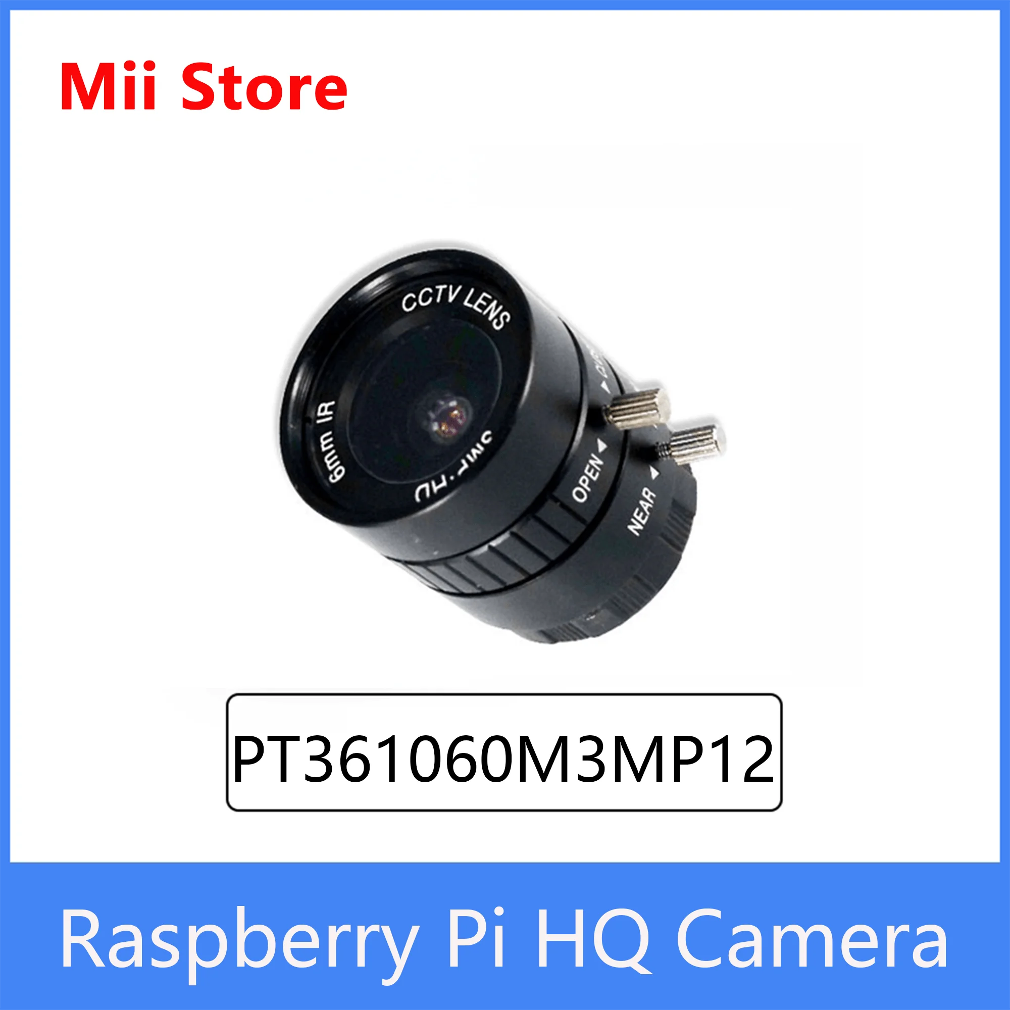 라즈베리 파이 HQ 카메라, 공식 제품, 6mm 광각 렌즈, 3MP 고해상도, 소니 IMX477 센서 및 4b/3b + 용 6mm 렌즈