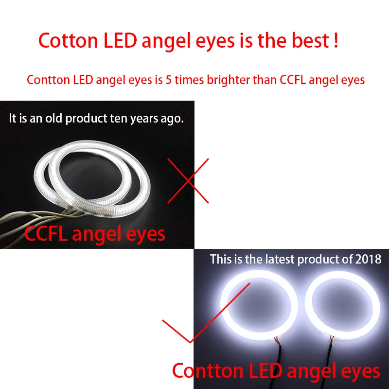 for mazda 3 2004 - 2008 White & yellow Dual and only white color Cotton LED Angel eyes kit  ring DRL Turn signal light