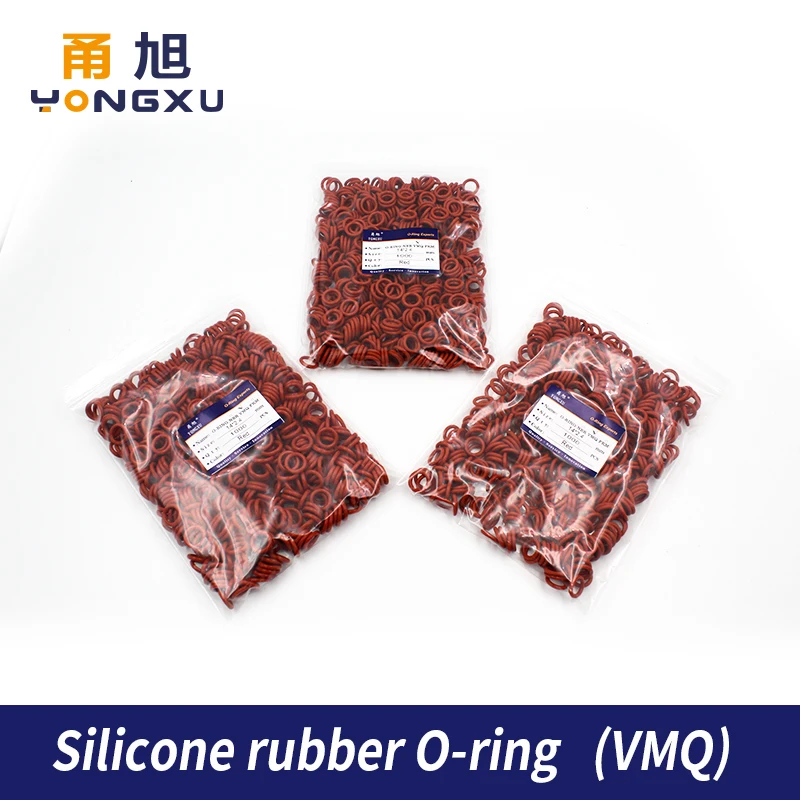 1000PCS/lot Red Silicon wholesale O-ring VMQ CS2.4mm Thickness OD7/8/9/10/11/12/13/14/15/16/17/18/19/20mm O Ring Seal Rubber