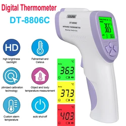 DT-8806C IR Infrared Digital Thermometer LCD Non-Contact Forehead Baby Adult Body Termomete Handheld Laser Temperature Gun Meter