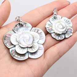 Natural Shell Multilayered Flower Pendant Mother of Pearl Handmade Charms for Women Jewelry Making DIY Necklace Accessories Gift