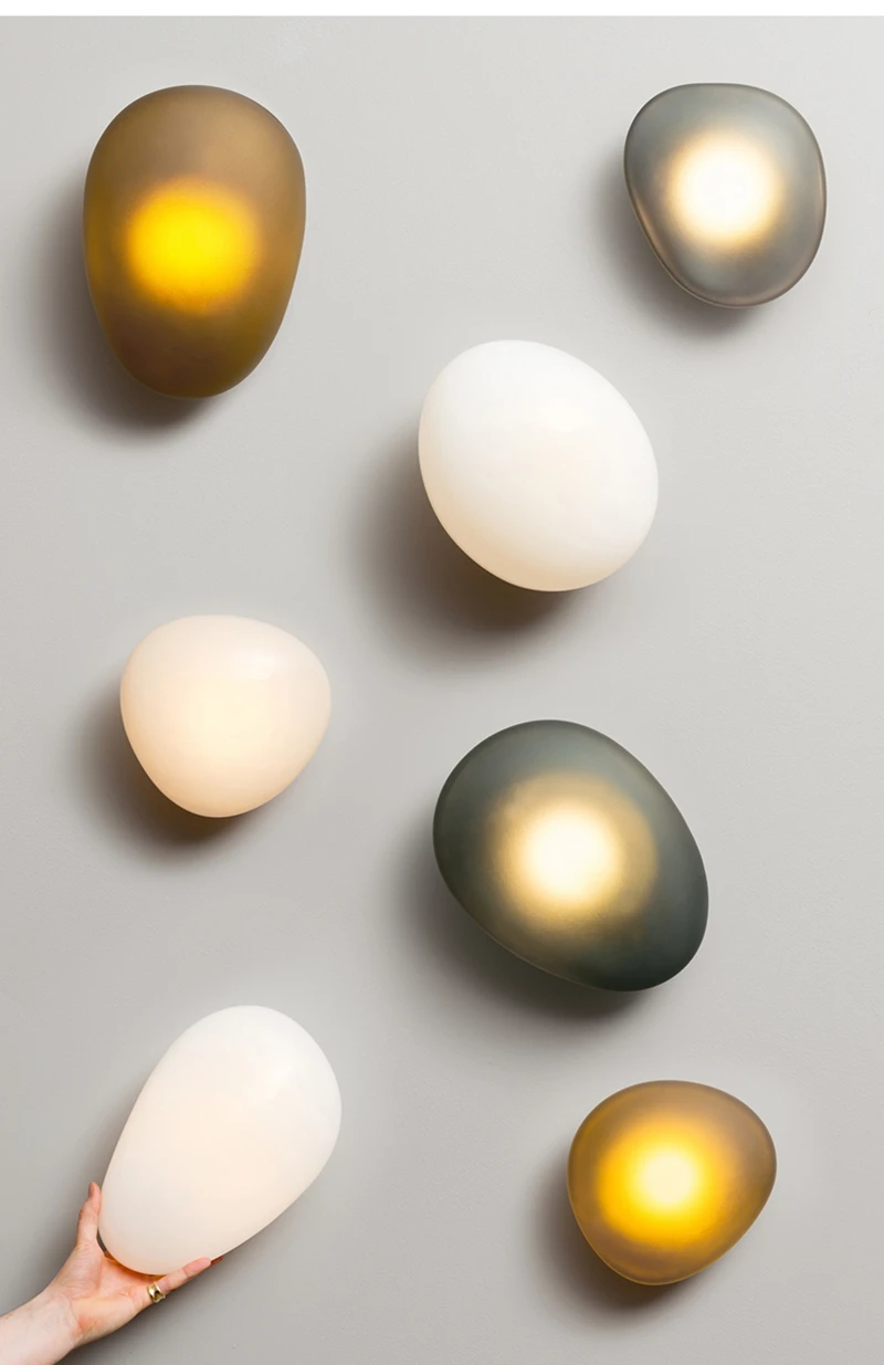 Wall Light lamps Indoor lighting 5W Glass  LED Hotel Home Project Cobblestone  lamp Bedside Lights Bedroom Wall Decor Arts