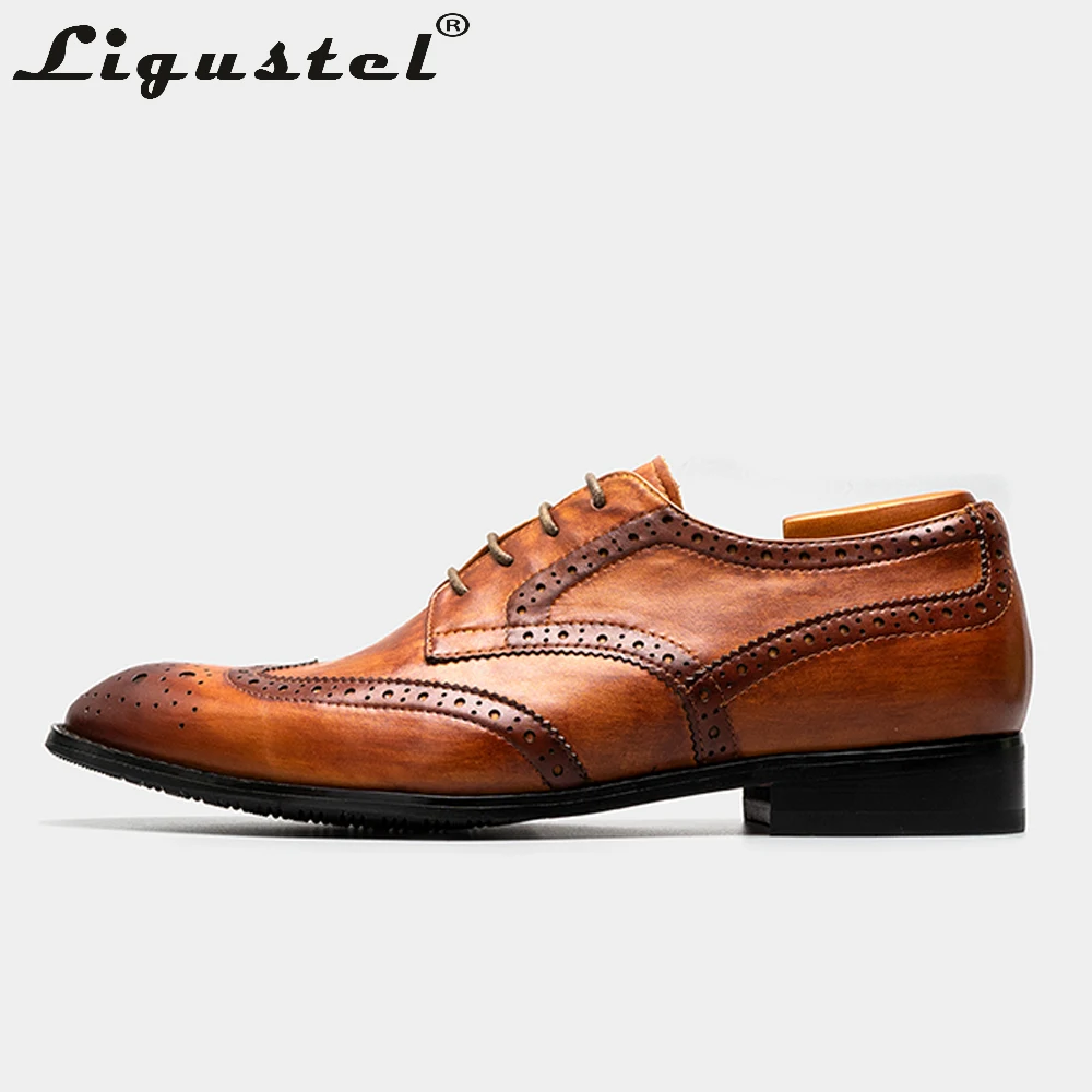 Patina Dyeing Oxfords Shoes Men Dress Shoes Calf Leather Red Bottom Men's Shoe Business Wedding Italy Designer Mens Oxford Shoes