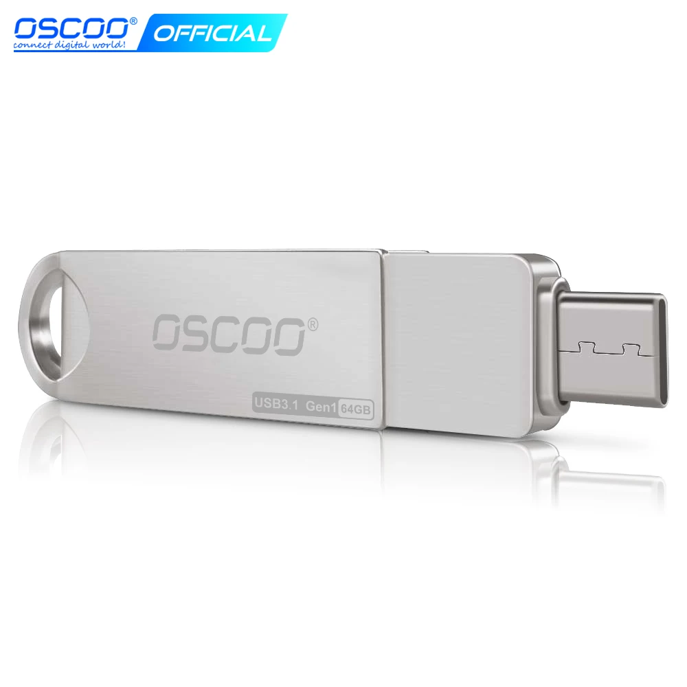 OSCOO Metal USB Flash Drive USB3.0 64GB 32GB Flash Memory Stick Pen drive USB Stick Waterproof Metal Memoria Cel USsb