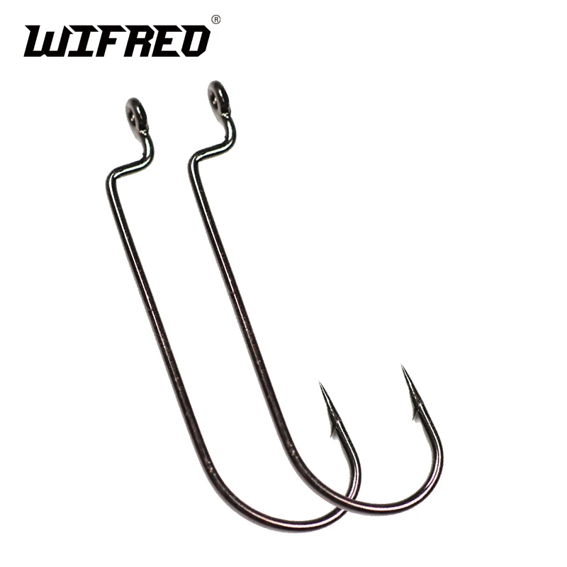 Wifreo 20PCS Stal wysokowęglowa Miękka przynęta C Rig Hook Offset Shank Worm Hook Jig Rig Fishing Rozmiar 6 4 2 1 1/0 2/0 3/0 4/0