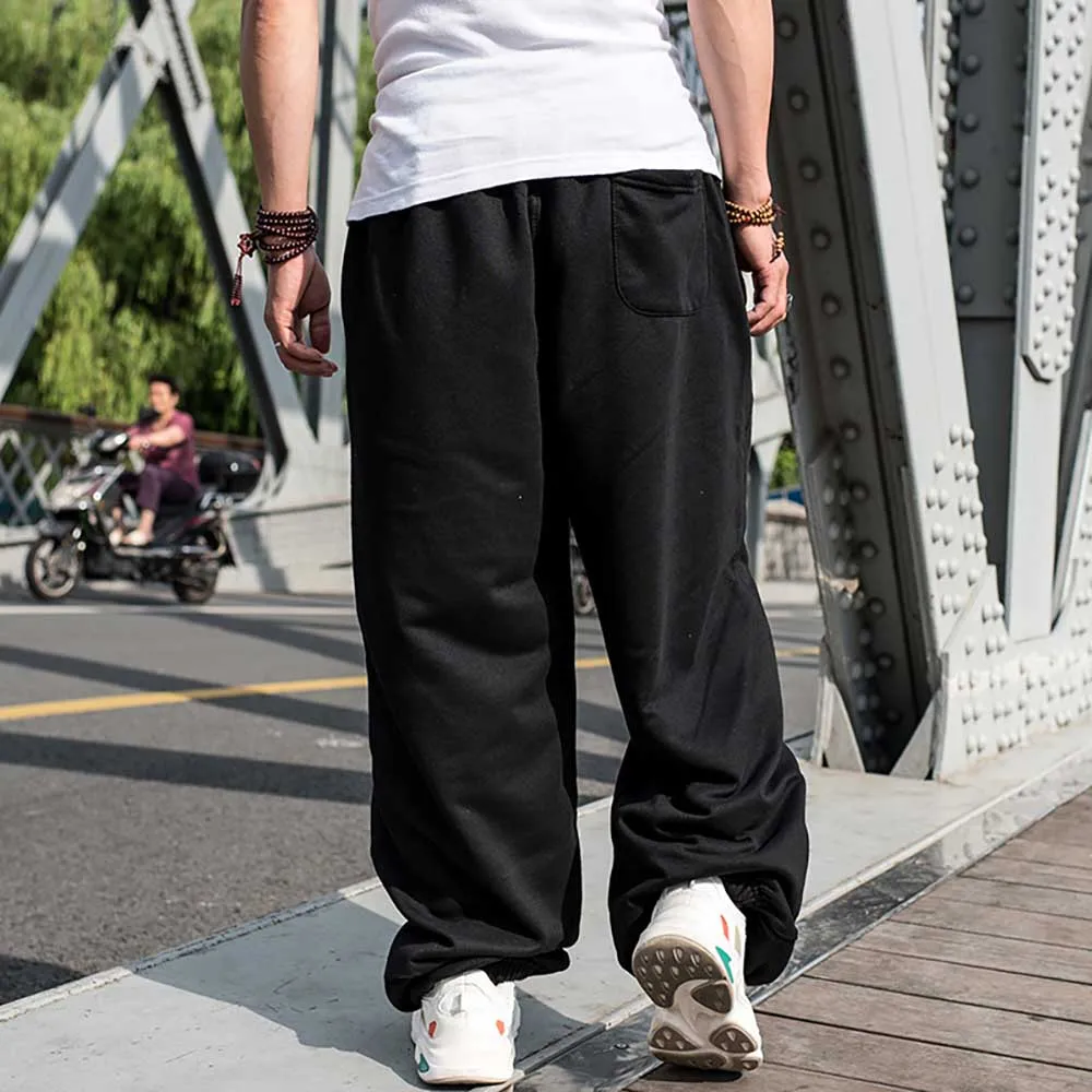 Plus Size Hiphop Sweatpants Men Casual Harem Joggers Loose Baggy Wide Leg Trousers Streetwear Sweat Pants Clothing