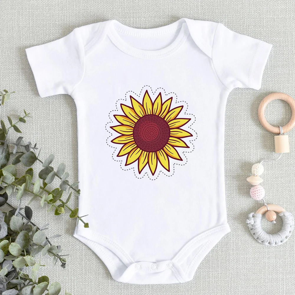 Donuts Print Ribbed Baby Bodysuit Fine Cozy Summer Newborn Baby Clothes Fashion Funny Infant Outfits Casual Roupas Bebe Menina