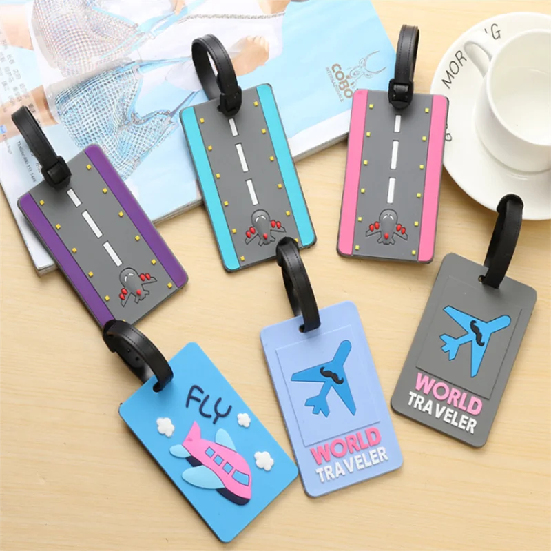 Cartoon Plane Luggage Tag Suitcase Identifier Tag Boarding Pass  Cartoon Cute Tag Consignment Card Bus Card Sets