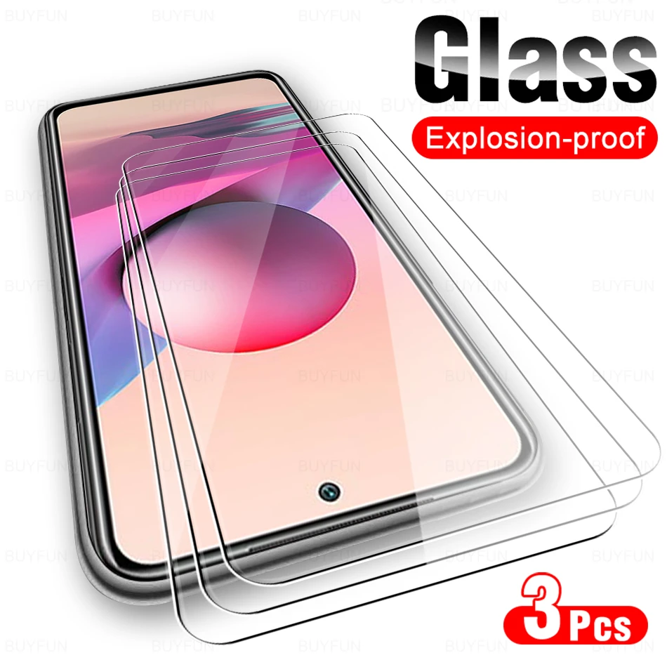 3PCS 9H Tempered Glass Case For Xiaomi Redmi Note 10S Protective Glass For Xiamoi Redmi Note 10 Pro Max 10 10T 5G 10 S HD Film