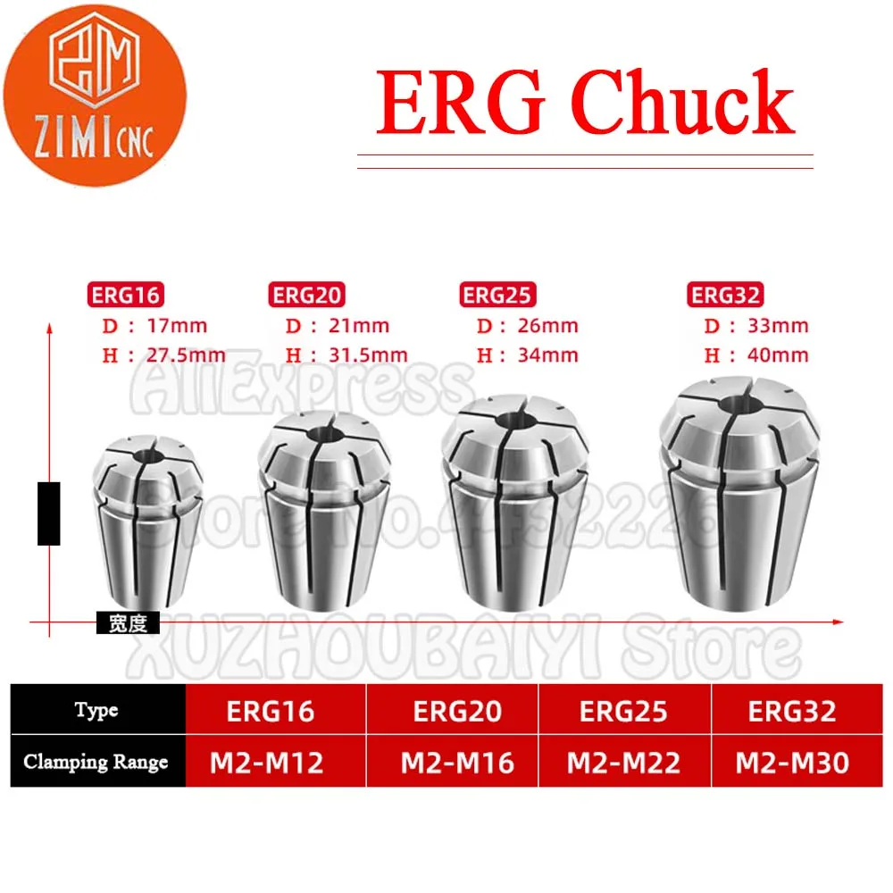 ERG40 M6.3-M20 ERG maschiatura a molla mandrino rubinetto pinze rubinetti a pinza quadrato CNC fresatura portautensili pinza mandrino macchina utensili tornio