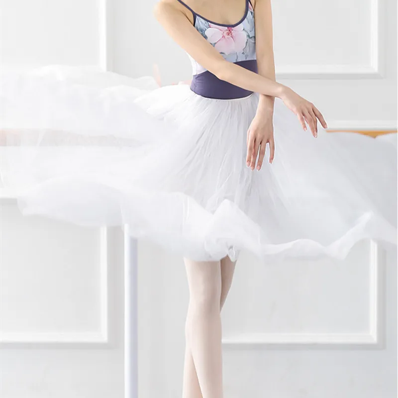 

Classical Contemporary Dance Costumes Female Girls Long Skirt 540 Degrees Elegant Waist Modern Ballet Chiffon Practice Skirt