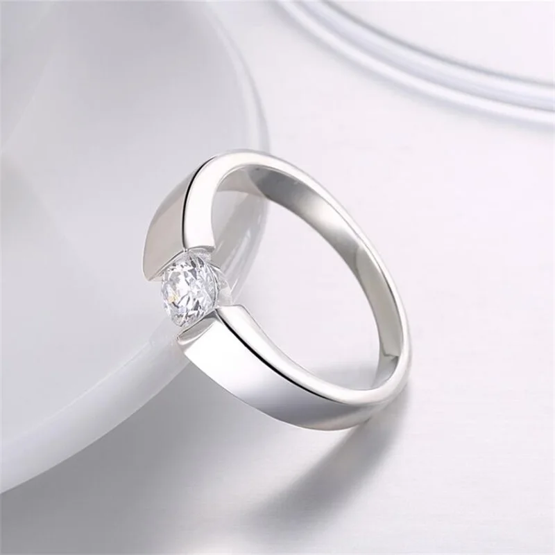 Real Natural Solid 925 Silver Rings 1 Carat Sona Diamant Wedding Rings for Women and Men Full Size 6 7 8 9 10 11 12