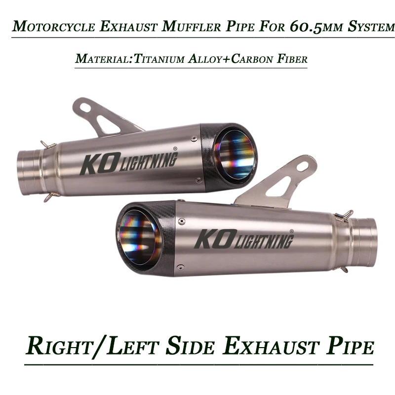 

Exhaust Vent Tail Pipe Motorcycle Titanium alloy Carbon Escape DB Killer Left Right Muffler System for 60mm 60.5mm 61mm Diameter