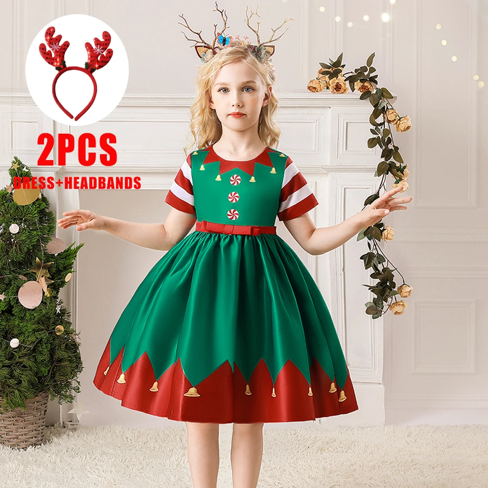 Baby Girl Father Christmas Dressing Gown Disney Minnie Mouse Christmas  Clause Dress And Santa Hat Outfit