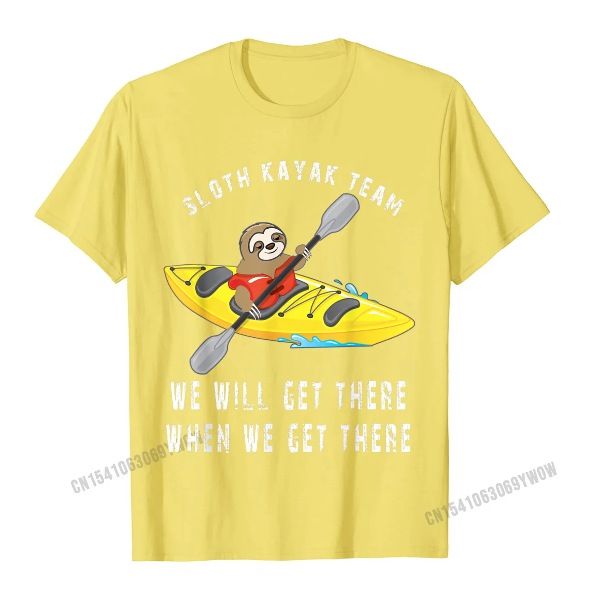 Sloth Paddling Kayak Team Funny Sloth Team T-Shirt Camisas Men Tees Graphic Casual Cotton Men T Shirt Casual