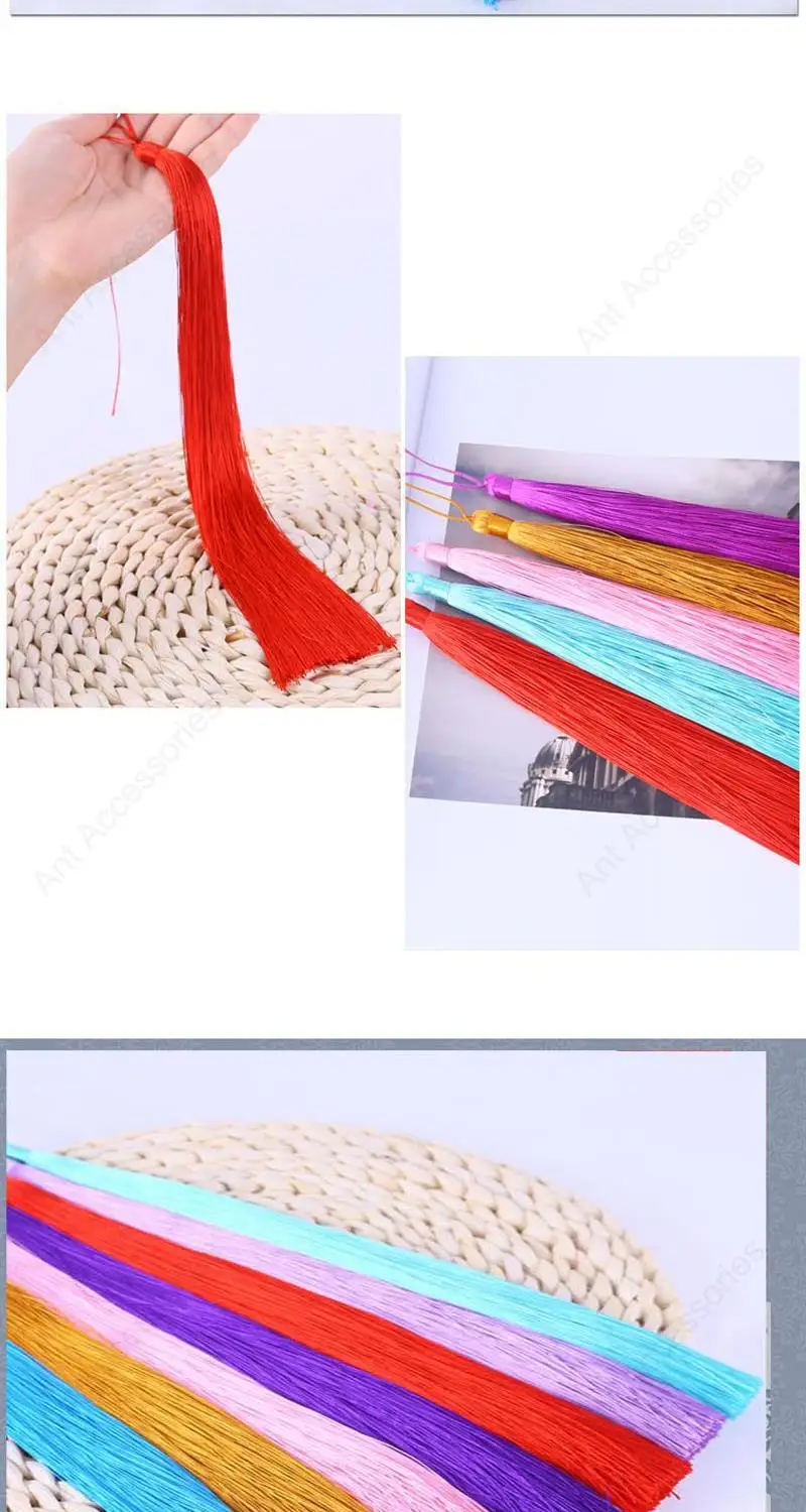 5Pcs/Pack Long Color Tassel Packaging Apparel Hat Accessories Furniture Pendant Ancient Style Hair Accessories DIY Tassel