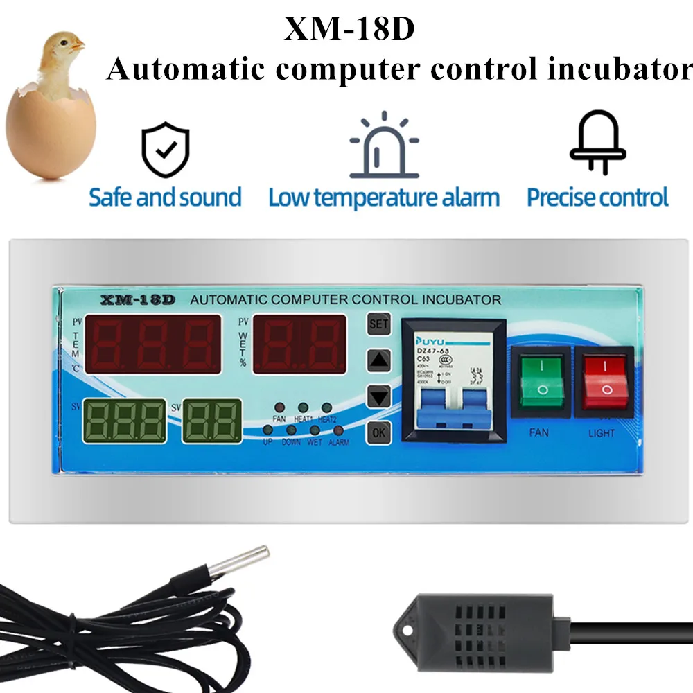 XM-18D Automatic computer control incubator Poultry incubator Controller Temperature Humidity Incubator Egg Hatcher system40%off