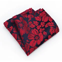 Luxury Flower Hankerchief Scarves Vintage Silk Polyester Paisley Floral Hankies Men's Pocket Square Handkerchiefs Chest Towel