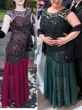 Vintage Sequin Beaded Evening Dress #6