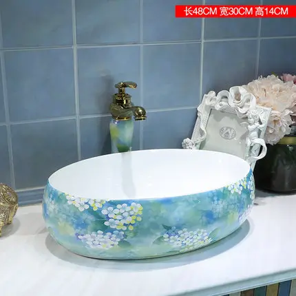 Blue Dandelion European Countryside Succinct Fashion Elegant Shampoo Bathroom Sink