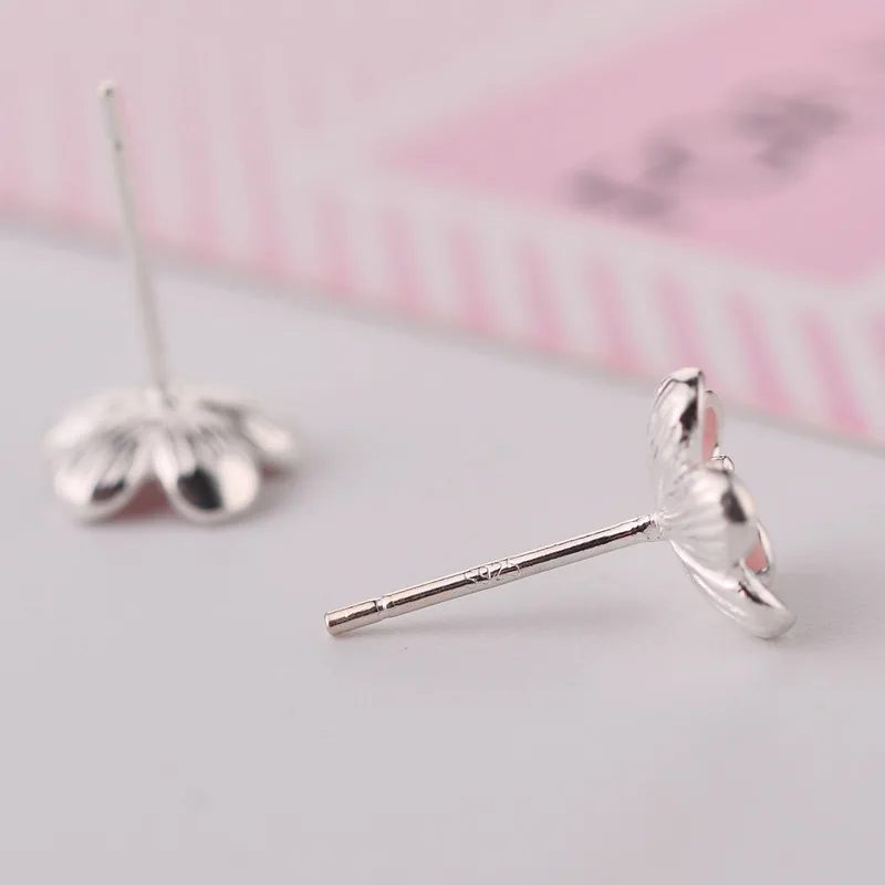 REETI 925 sterling silver Pink flower Stud Earrings for Women Elegant Wedding Jewelry pendientes mujer moda 2019 Brincos