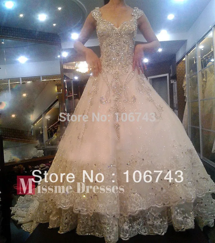 free shipping 2021 new design custom size discount fully beaded plus White Ivory Luxury Cathedral Train Gown Wedding Dresses