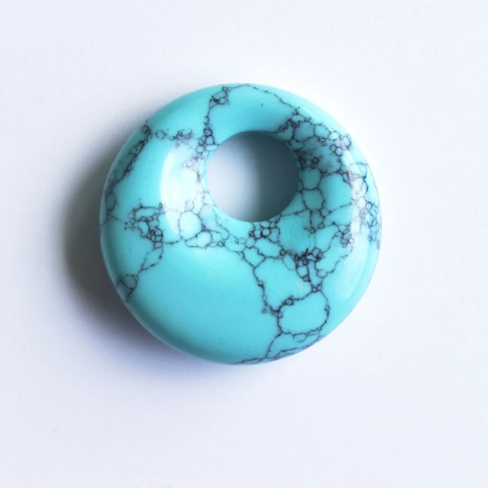 Modische, hochwertige, sortierte Naturstein-Gogo-Donut-Anhänger, Perlen 18mm für Schmuckherstellung, Großhandel 20 Stück/Los, kostenlos. – Detail 9