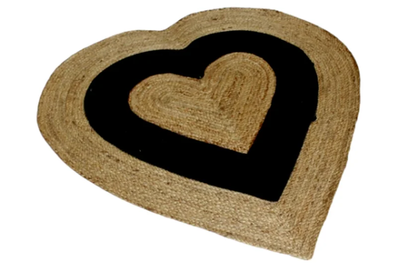 

Rug Natural Jute Heart Shape Jute Rug Unique Handwoven Carpet Modern Home Living Area Rug for Living Room 36x36Inches
