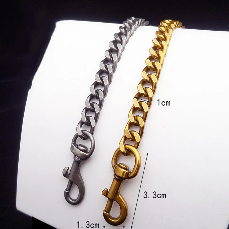 10mm Width Metal Bag Chain Women Bag Chain DIY Craft Accessories Bag Strap with Clasp Replacement Bag Parts Gold Silver Color