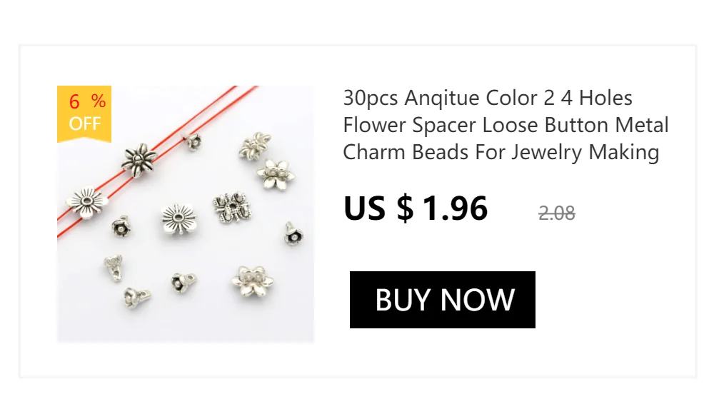 30 stücke anqitue Farbe 2 4 Löcher Blume Abstand halter lose Knopf Metall Charm Perlen für Schmuck machen DIY Armband finden Access oreis – Detail 9