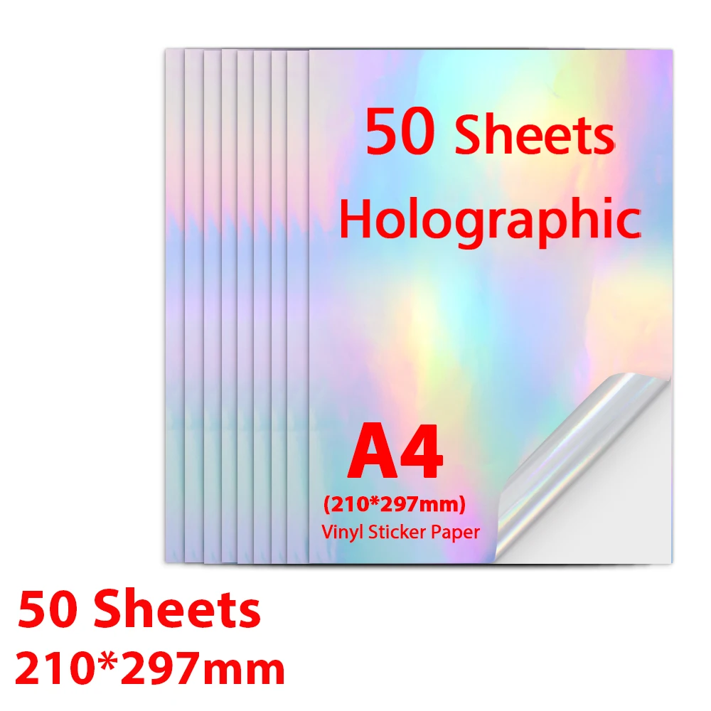 10/30/50/100 Vellen A4 Transparant Afdrukbaar Vinyl Sticker Papier Waterdicht Zelfklevend papier voor Voor Inkjet Printer DIY Label