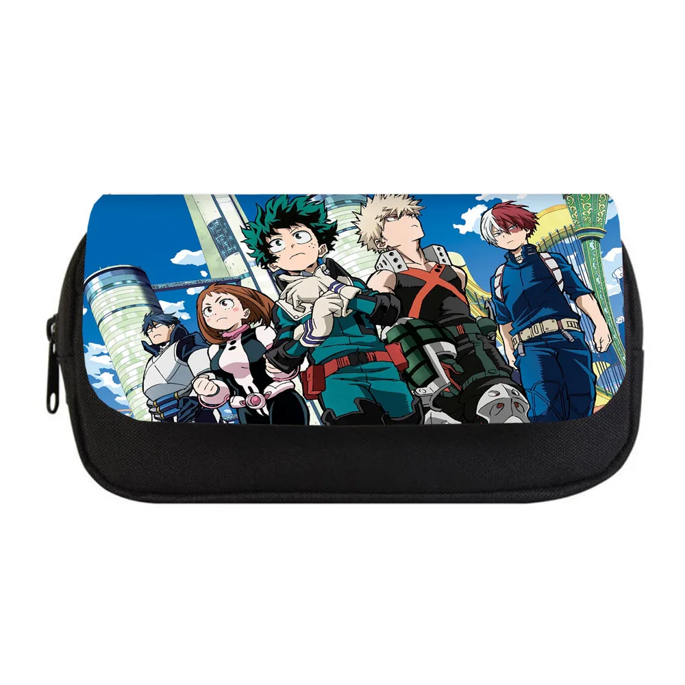 Anime My Hero Academia Pencil bag Women Makeup Bag Child boys girls Pencil Case Student Double Zipper pencil Bag Handbag Purse