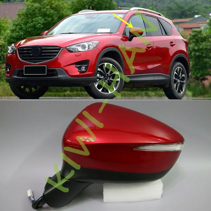 Fit For Mazda CX-5 2015-2016 High quality Left Side Red Rearview mirror 9 electric wire 1pcs