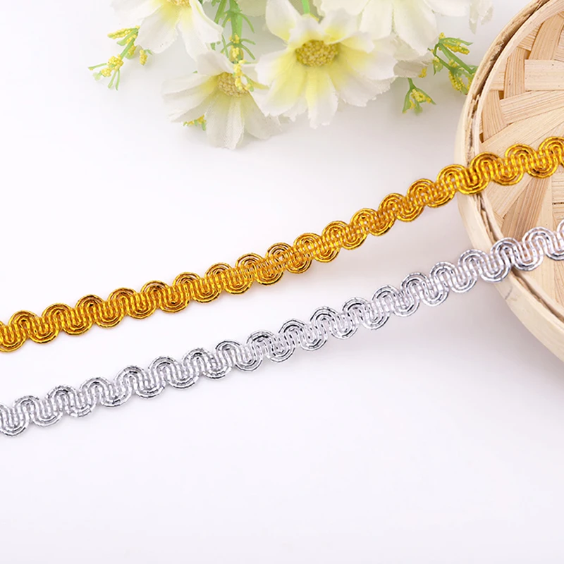 5Yards Gold Line Knitted Lace DIY Sewing Accessories Wedding Decoration Clothing Accessories Eco-Friendly Webbing Lace Trim