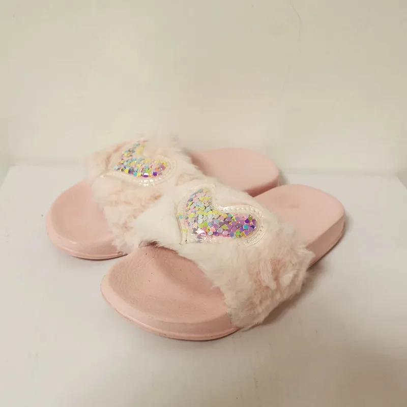 Girls Children Kids Sandals Non-slip Indoor Neon PU Beach Slippers Soft Flush Sliders For Girl Shoes EUR 28 29 30 31 32 33