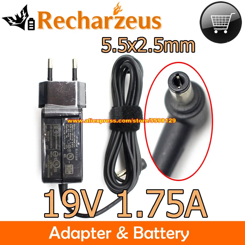 Genuine US EU Plug 19V 1.75A Charger AD890326 010LF Power Supply For X551MA-DS21Q VZ279EH X553M X541N X551M X551CA-SX030D X553M