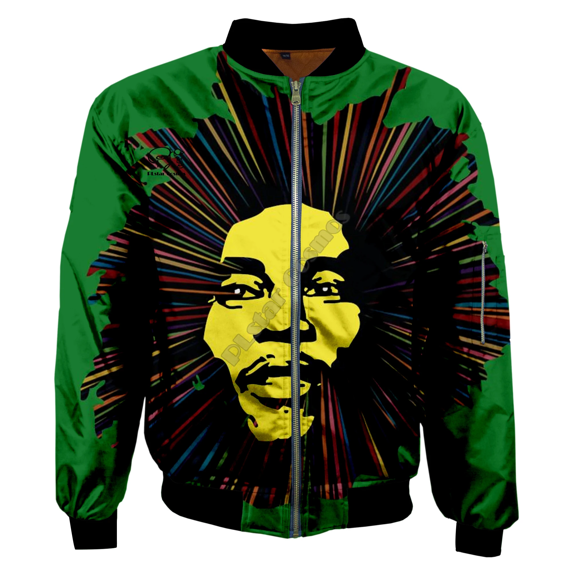 PLstar Cosmos New Fashion Casual 3Dfullprint Unisex Men/Women Reggae Bob Marley Hip hop Zipper/Bomber Jackets/Hoodies/Hoodie s-7