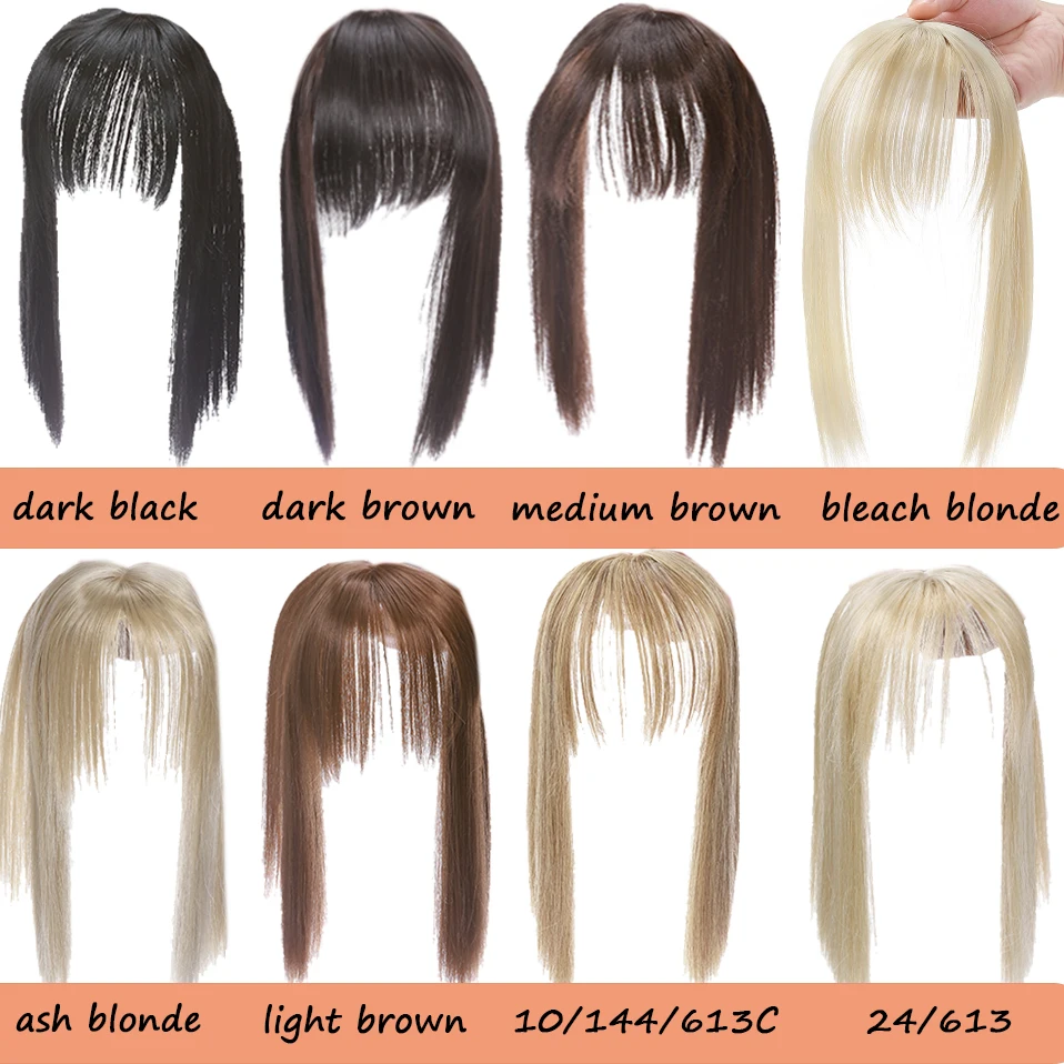 HAIRRO Frauen Clip In Haar Extensions 2 Clips In Topper Natürliche Gerade Schwarz Braun Synthetische Haar Mit Pony Gefälschte Haarteil