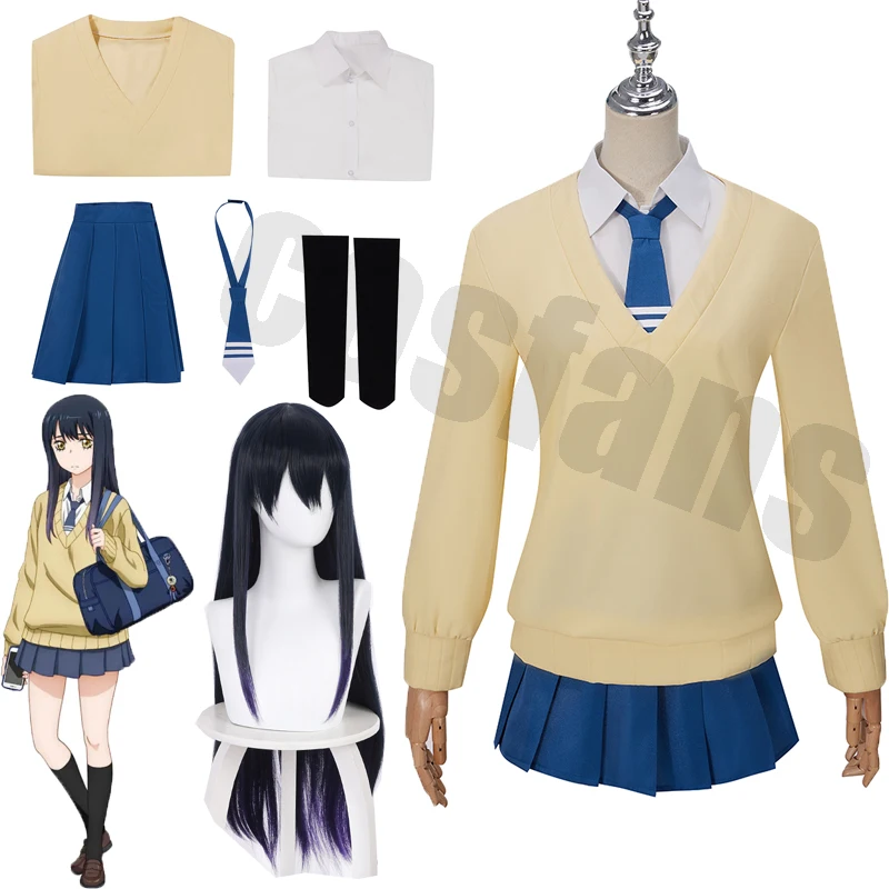 

Anime Mieruko chan Yotsuya Miko Cosplay Costumes Adult Women JK Uniform for Girl Jacket Blouse Pleated Skirt Bow Ties Halloween