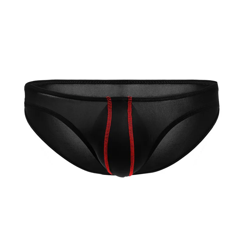

New Summer Sexy Underwear Man Ice Silk Low Waist Panties Men Gay Briefs Shorts Solid Semi-transparent U Convex Pouch Underpants
