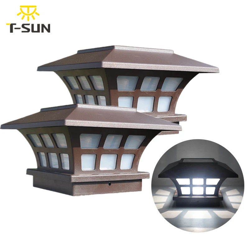 T-SUNRISE 1pc/2pc/4pcs Solar Fence Lamp Solar Light IP65 Outdoor Solar Lamp For Garden Path Square Decoration Landscape Lights