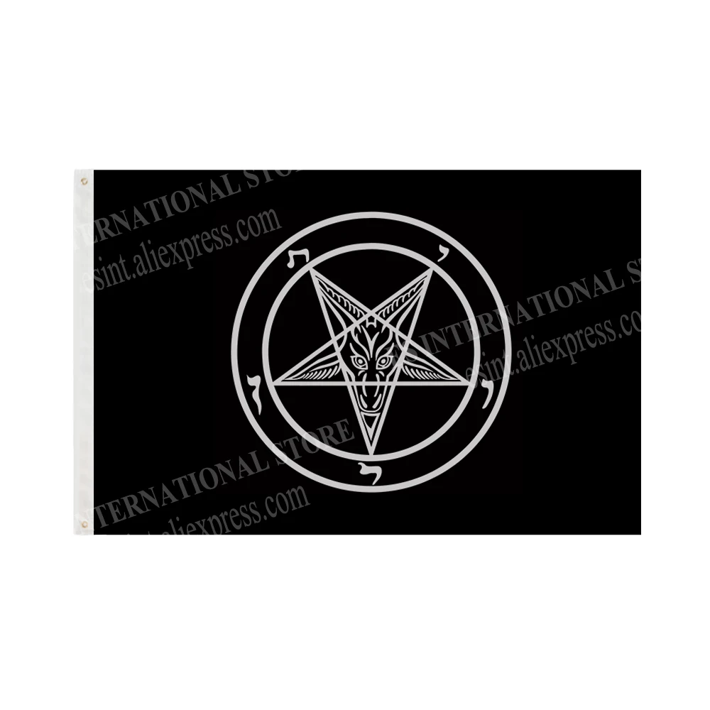 Baphomet Satan Flag 90 x 150cm 3 x 5ft Custom Banner Metal Holes Grommets Indoor And Outdoor