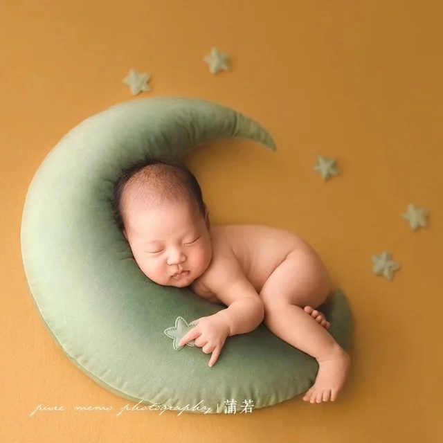 Coussin de bébé en forme de lune, ensemble d'étoiles, aide à la photographie pour nouveau-né, accessoires de prise de vue pour nourrissons