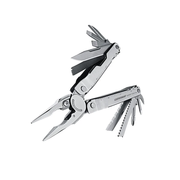 LEATHERMAN - Super Tool 300 Multitool with Premium Replaceable Wire Cutters and Saw, Black/Silver with MOLLE Sheath