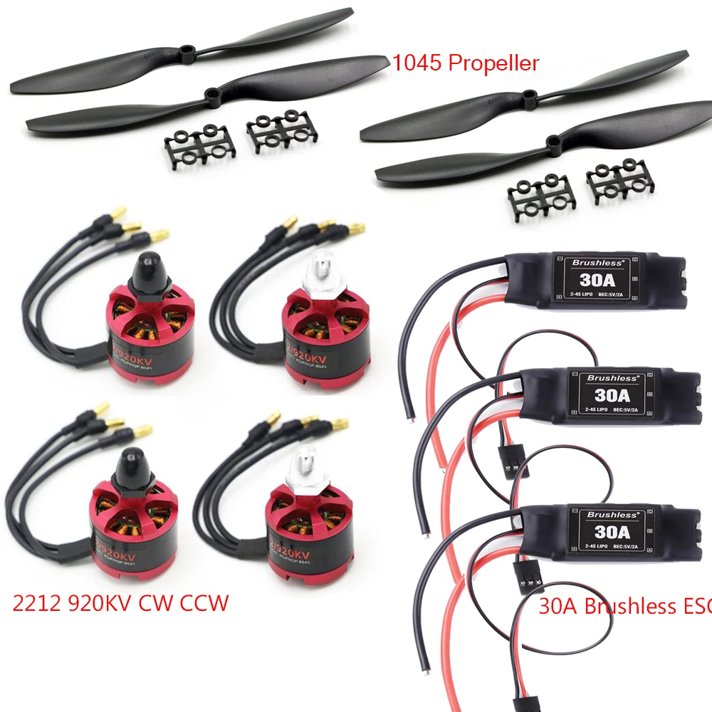 30A Brushless ESC with 3.5mm Connector 2212 920KV CW CCW Brushless Motor 1045 Propeller for F450 F550 S550 F550 Multicopter